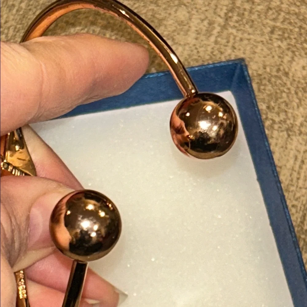 Kate Spade Golden Girl Rose Gold Hinged Open Cuff Bracelet - Picture 9 of 9